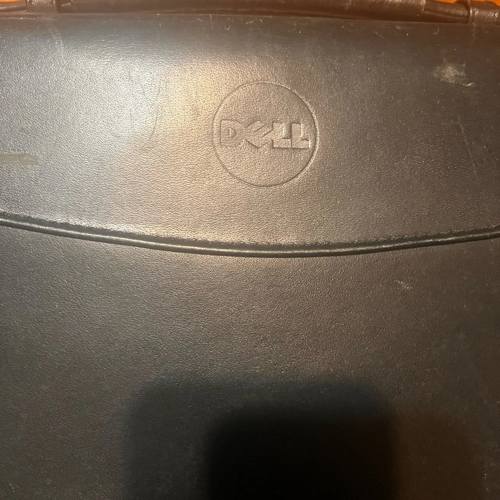 Dell Black Leather Laptop Bag